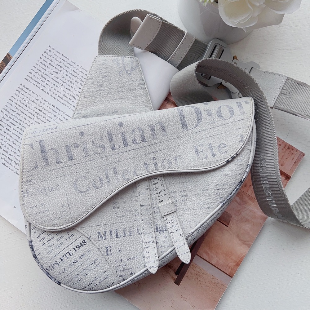 Dior 2020 Limited Newspaper Print Saddle Bag